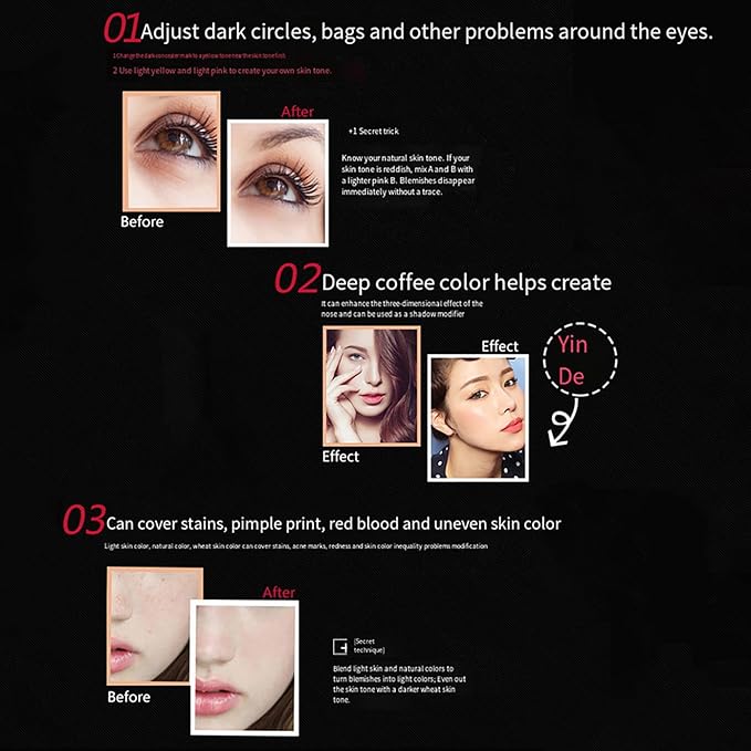 12 Colors Full Coverage Concealer Palette, FantasyDay Lightweight Creamy Formula Makeup Contour Palette Color Corrector Conceals Moisturizing Foundation for Cover Dark Circle Redness Acne Blemish