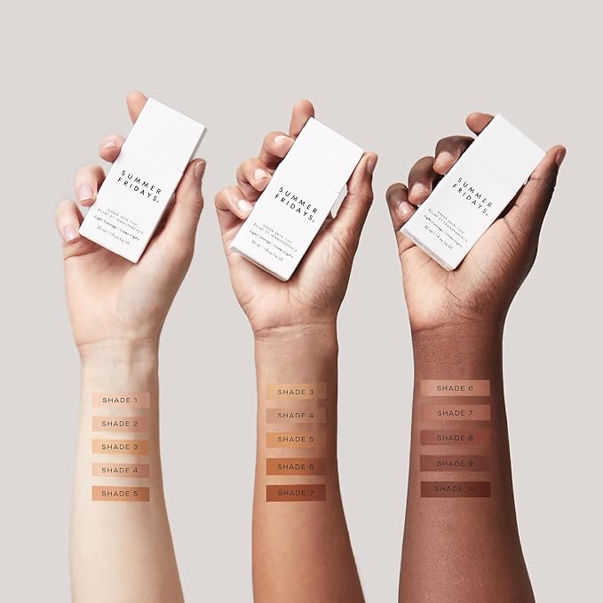 Summer Fridays Sheer Skin Tint - Skin Tint with Hyaluronic Acid - Helps Diminish Uneven Skin Tone - Sheer to Light Coverage - Shade 7 - Medium Deep with Golden Neutral Undertones (1 Fl Oz)