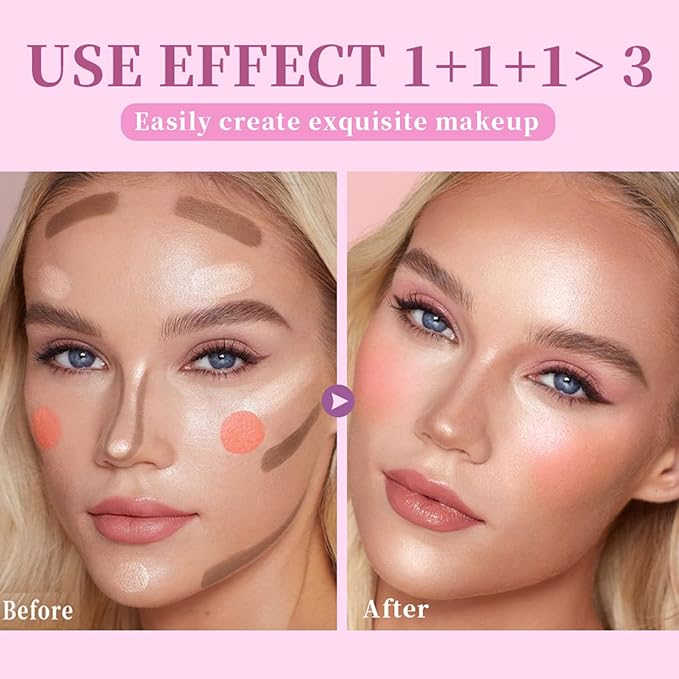 Soft Liquid Contour Stick, Face Bronzer With Built-in Sponge Tip, Cool Toned for Women and Girls, Lightweight Blendable Cream Makeup, 06 Brown