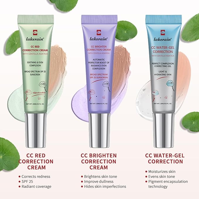 CC Brighten Correction Cream With Centella Asiatica - Improve Skin Dullness - Lightweight Hydration - Soothe & Moisturize - Adjust Skin Tone (Purple)