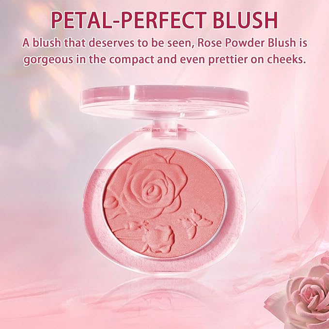 Blush Makeup,Rose Pattern Tint Blush, Lasting Moisturising,Natural shine,Waterproof, Gradual Blush