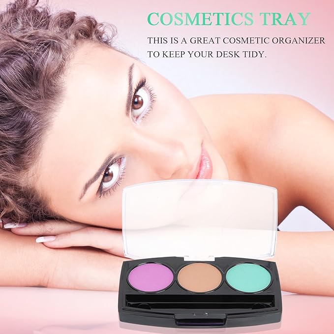 30Pcs Round Empty Makeup Pans with 10Pcs Container cases: Eyeshadow Blush Powder Lipstick Storage Palette - 2.8X1.65in Cosmetic Organizer for Travel