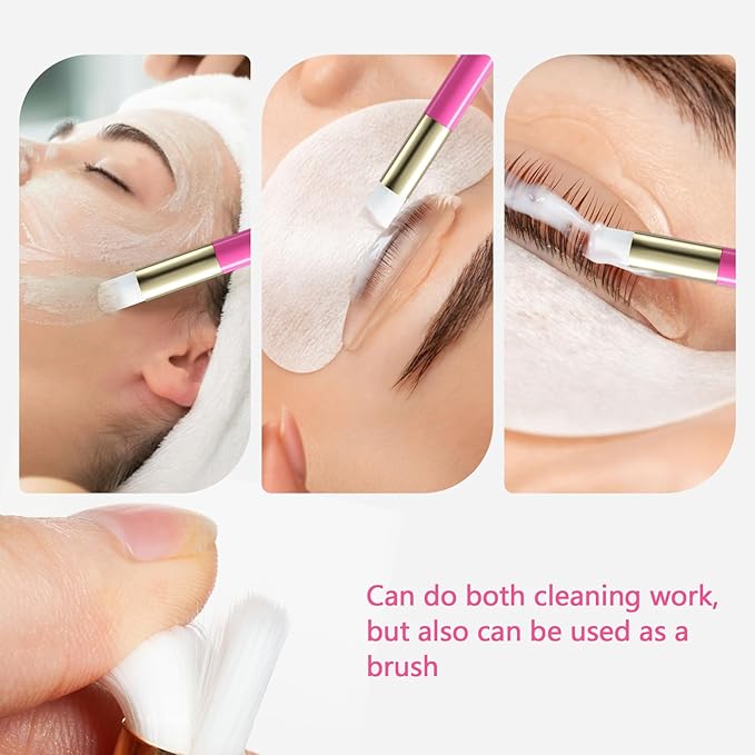 Buqikma Lash Shampoo 2.11Floz Eyelash Extension Cleanser Gentle Foam,USB Mini Lash Fan,Rinsing Bottle Mascara Brush Cleaning Brush Lash Cleaning Kit Lash Wash for Professional Salon&Home Use(Rose Red)