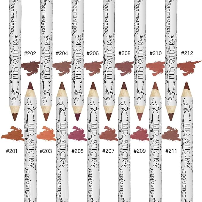 Matte Lip Liner Pencil, Professional Long Lasting Lip Liner Pencil Lip Liners, Pack of 12