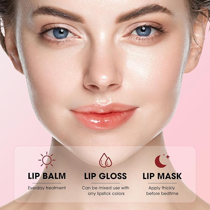 Jolilab Lip Gloss Glossy Blam Silky Texture Fruit Flavoured For Lip Glossy Liquid Lipstick Long Lasting Taste Waterproof Moisturizing Hydrating Lip Glow Oil Lip Make-up for for Women and Girls