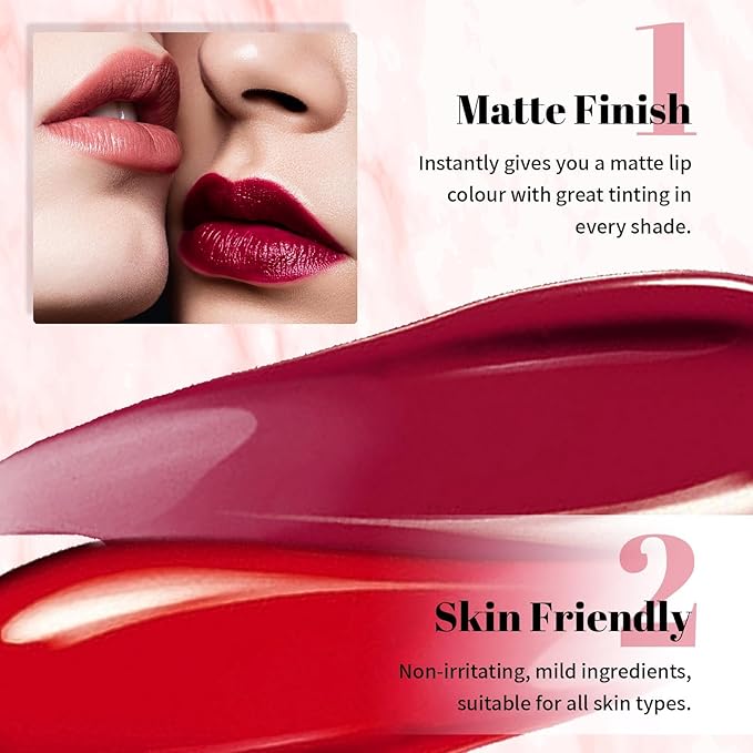 DAGEDA 2 Colors Peel Off Lip Liner Stain Set, Tattoo Color Lip Tint Stain, Long Lasting and Waterproof Lip Stain Peel off Lip Makeup,Peel Off Lip Liner with Natural Matte Finish (03+05)