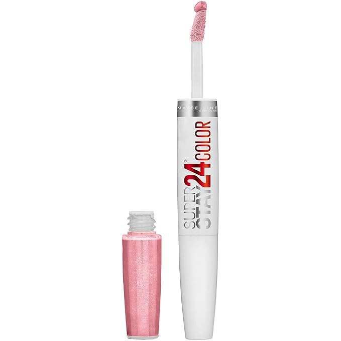 Maybelline Super Stay 24, 2-Step Liquid Lipstick Makeup, Long Lasting Highly Pigmented Color with Moisturizing Balm, So Pearly Pink, Coral Pink, 1 Count