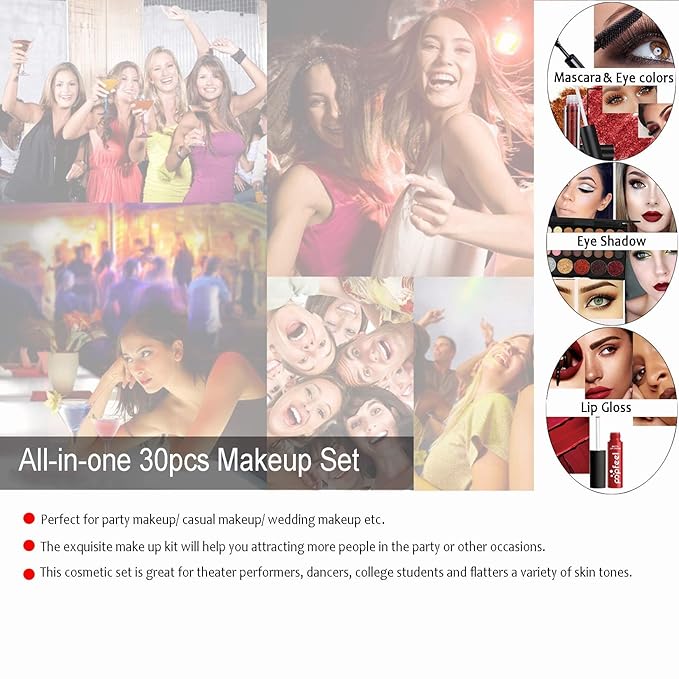 Makeup Kit for Women Full Kit, 24PCS Multi-Purpose Makeup Kit All-in-One Makeup Gift Set Makeup Essential Starter Kit, Compact and Lightweight Design for Girls, Women