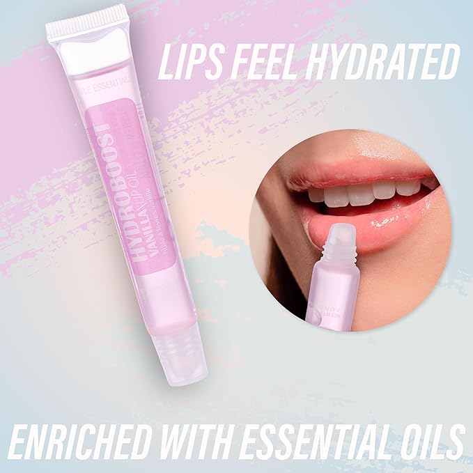 12pc Lip Oil Set - Flavored Lip Oils Value Pack, Hydrating Lip Oils w/Squeeze Tube Application, Moisturizing Lip Oil Collection for Everyday Lip Care and Lip Repair (HYDROBOOST)