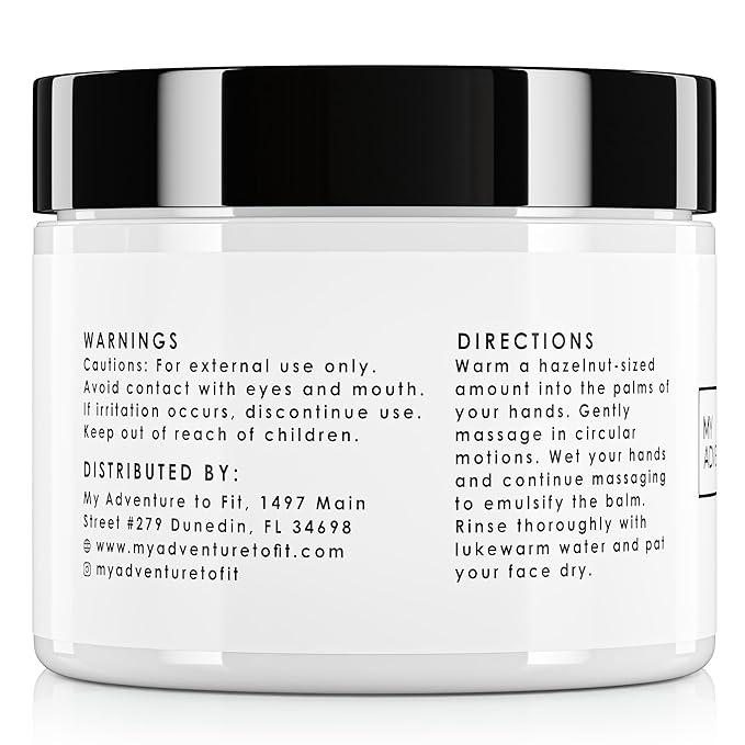 My Adventure to Fit Make up Cleansing Balm - Makeup Remover Melting Balm & Moisturizer Face Cream - Made in The USA Hydrating Facial Cleanser & Makeup Products for Women (2fl oz)