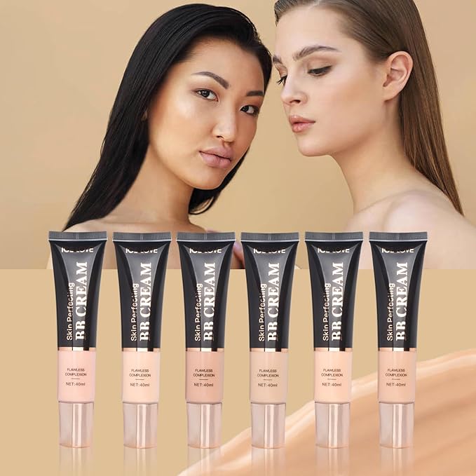 LAMUSELAND BB Cream Foundation, Full Coverage Hydrating Oil-Free Tinted Moisturizer Cream, Color Correcting Long-lasting BB Cream for All Skin Tones (Lvory Fair, M)