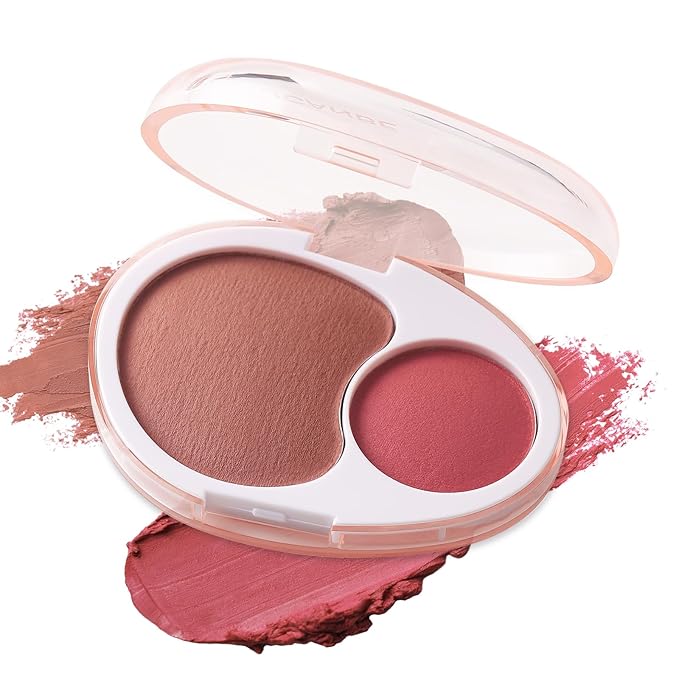 UCANBE Cream Dual Blush for Cheeks: Lightweight Highly Pigmented Blush - Smooth Natural Blush Palette - Long-lasting All-Day Face Makeup Blush(05#Crepe)
