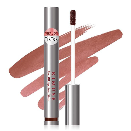 KIMUSE Peel Off Lip Liner Stain, Long Lasting Lip Tint Stain Peel Off, Waterproof, Transfer-Proof, Highly Pigmented Color Peel Off Lip Stain Liner, Matte Finish