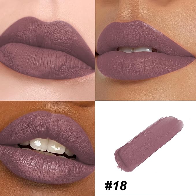 Matte Bullet Long Wear Lipstick - Vegan and Cruelty-Free - Smudge and Waterproof Matte Lipstick with Moisturizing Formula - All Day Comfort - (Mauve Magic #18)