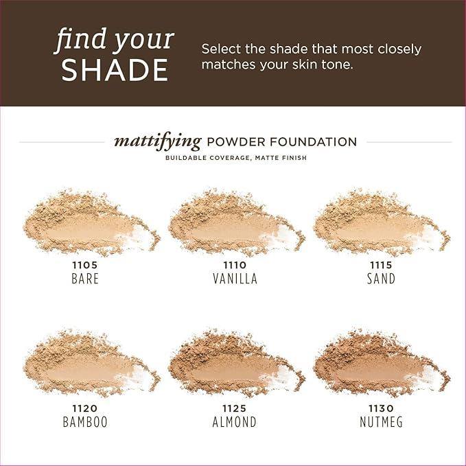 Burt’s Bees 100% Natural Origin Mattifying Powder Foundation, Bamboo, 0.3 Ounce, Packaging May Vary