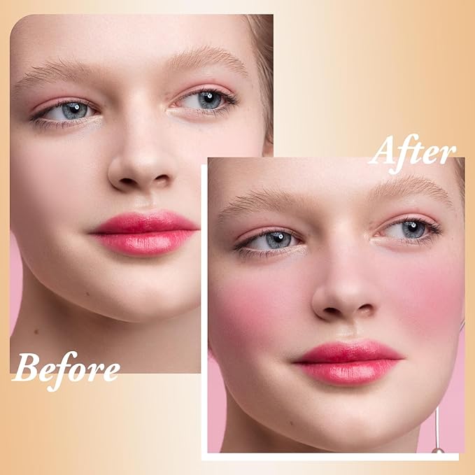 3 In 1 Cream Blush Stick, Multi-Use Blush Makeup Stick For Cheek Eye And Lip, Face Lightweight Moisturizing, Blend Natural