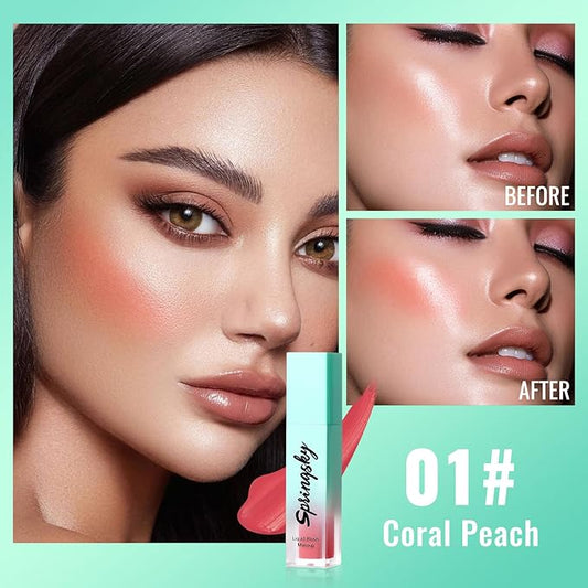 Liquid Blush - Soft Moisturizing Matte, Long-Wearing Smudge-Proof Natural Blush - 01 Coral Peach