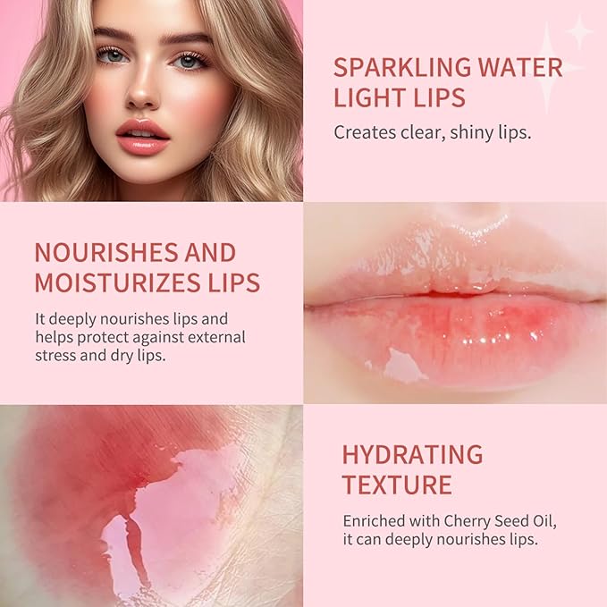 Hydrating Lip Glow Oil, Plumping Lip Gloss, Moisturizing Lip Gloss Lip Balm, Transparent Lip Oil, Non-Sticky Long Lasting Lip Gloss, Tinted Lip Balm for Lip Care,0.28 OZ (#012-Rosewood, 0.28 OZ)