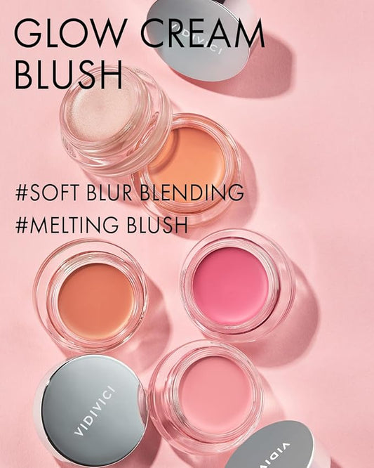 VIDIVICI Millennial Glow Cream Blush 02 Rosy Dahlia - Creamy Face Cheek Blusher for Smooth & Silky Skin - Soft Satin Finish with Natural Color - For Fair to Light Skin Tone, 0.21 oz.