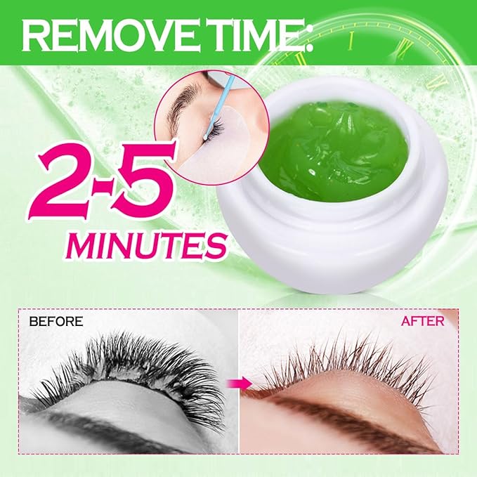 ARISON LASHES Lash Remover For Eyelash Extension Cream Remover Low Irritation Cream Remover for Sensitive Skin Fast Dissolution Professional Eyelash Extensions Salon Use(Aloe)