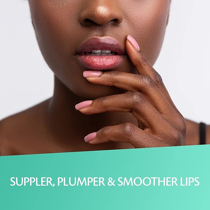 Collagen Lip Plumper Clinically Proven Lip Enhancer for Fuller Softer Lips Increased Elasticity Reduce Fine Lines Hydrating Plump Gloss Lipstick Primer 4 ml (Teal) by M3 Naturals