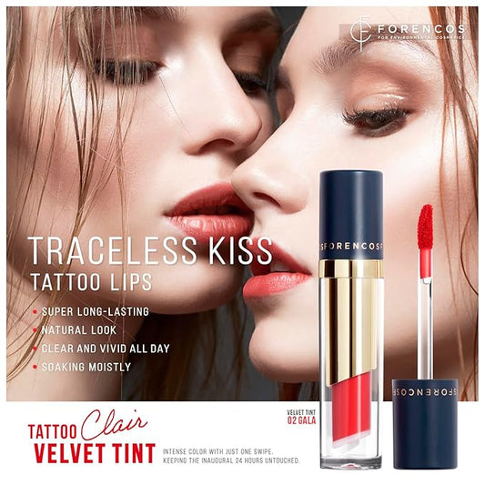 FORENCOS Long Lasting Waterproof Lip Stain Liquid Lipstick, Velvet Matte, Longwear, High Pigmentation, Tattoo Lips, Weightless, Smudge-proof, Non-Sticky, Korean Lip Tint Stain Makeup (02 Gala)
