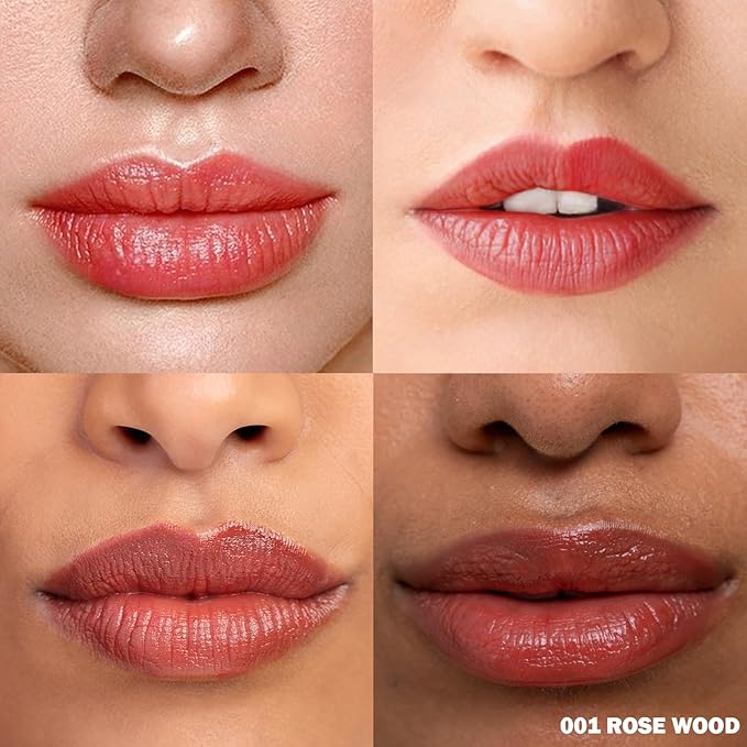 Peel Off Lip Stain - Long Lasting, Transfer Proof and Waterproof Tattoo Lip Tint, Matte Finish Lip Stain Peel Off, Infused with Vitamin E & Algin & Hydroxyacetophenone, #001 Rose Wood