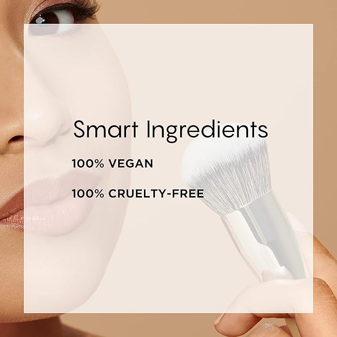 HALEYS Skin Tint Set (Dark Neutral): Re-invent Sheer Tinted Marula Oil, Skin Tint, Tinted BB Moisturizer, Face Oil, Hydrating Glowing Skin, Brilliant Kabuki Brush, Streak-free Blending, Buff, Blurs