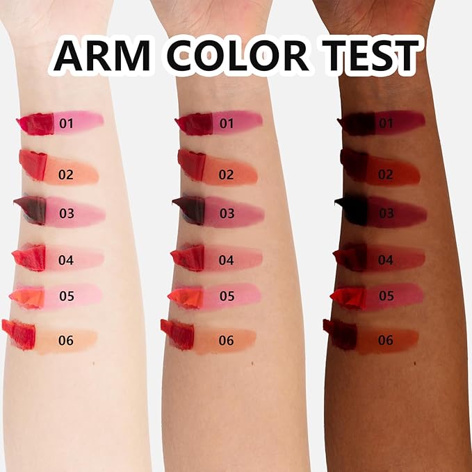 Pinked Lip Stain Peel Off Lip Tint 6 Colors, Mauve lip stain peel off Set, Tattoo Magic Color Lip Gloss Sets, Lip Gloss for Women Colorful Glossy Lipstick Waterproof Long Lasting