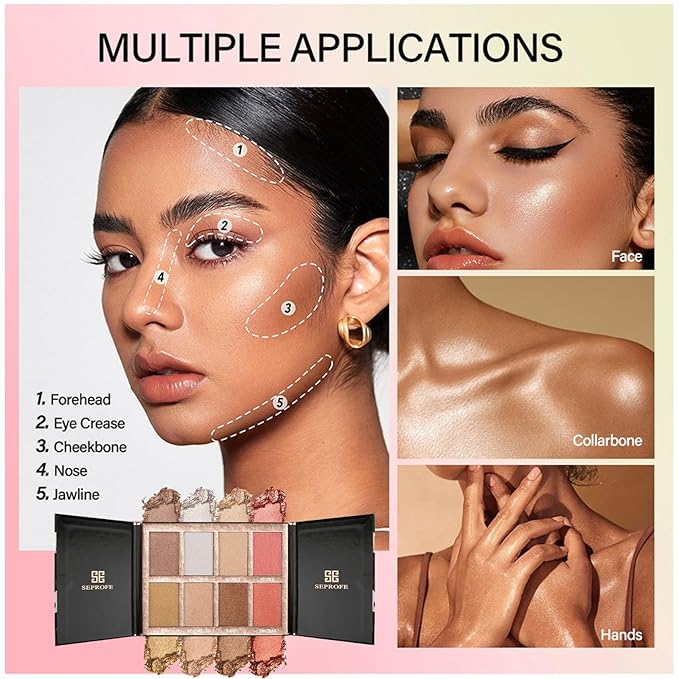 Professional Makeup Cream Contour Palette, Joyeee 8 Colours Concearler Full Coverage & Makeup Brush Set Contour Concearler Palette Contouring Face Make Up Gift for Women Girls