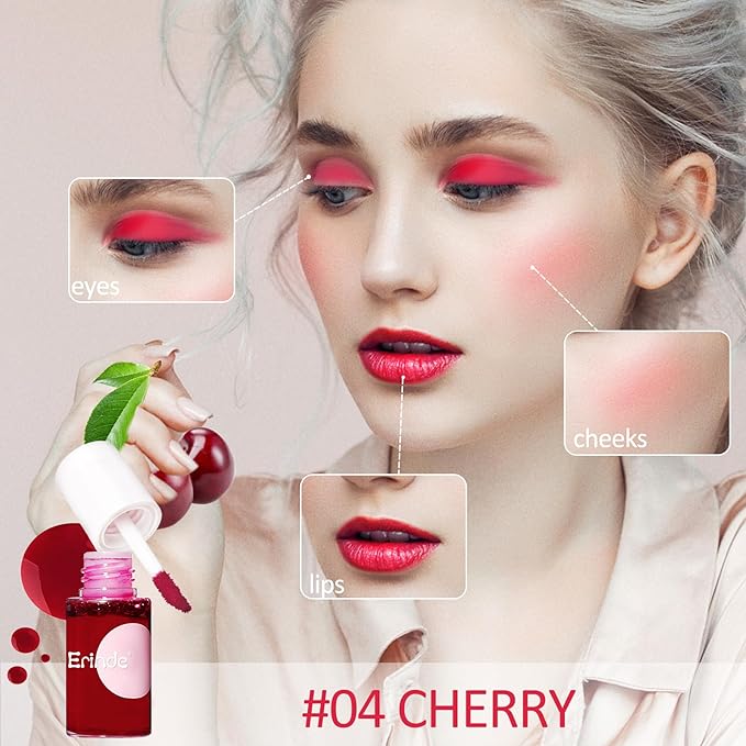 Erinde Water Lip Tint Stain, Mini Liquid Lipstick, Long Lasting Waterproof Lip & Cheek Stain, Non-Stick Cup Korean Lip Gloss, Lightweight, Transfer-Proof, Matte Finish Travel Size Lip Makeup