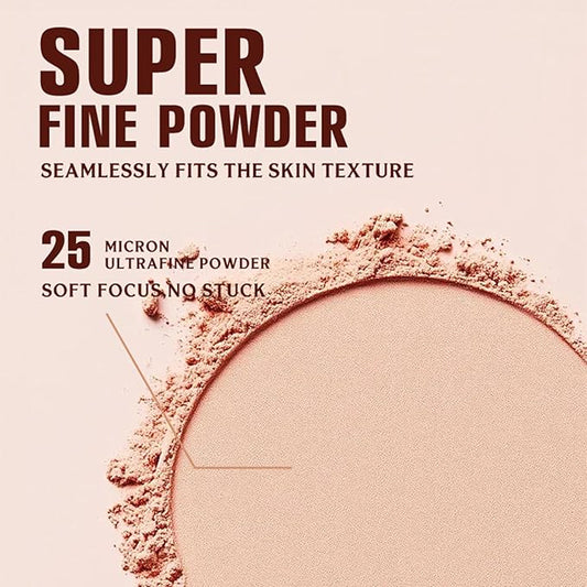 Oil Control Face Pressed Powder,Matte Flawless Long Lasting Setting Powder Makeup,Lightweight Waterproof Cruelty Free Compact Powders Foundation,0.35 oz(CLASSIC IVORY)