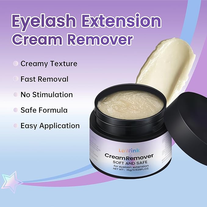 Eyelash Extension Remover,Cream Lash Remover for Lash Extensions Lash Clusters Cream Lash Glue Remover Effectively,Low Irritation for Sensitive Skin for Professional or Salon Use LaWink