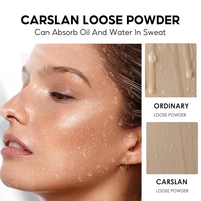 Soft Focus Loose Setting Powder, Waterproof, Matte, Oil Control, Shine Free, Talc-Free Face Powder Makeup, 24H Longwear Finishing Powder, 01 Dark Purple