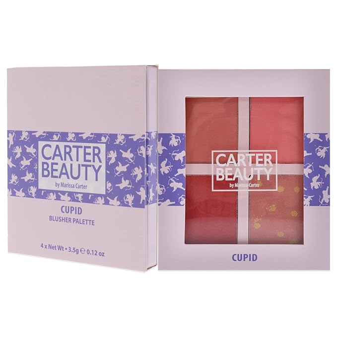 Carter Beauty Mini Blusher Palette | Long Lasting Makeup | Shimmer & Matte Shades (Cupid)