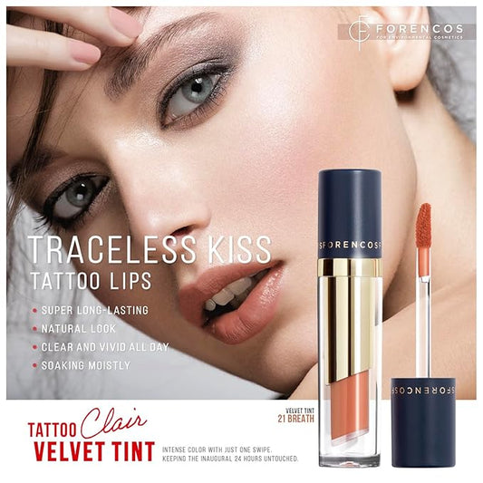 FORENCOS Long Lasting Waterproof Lip Stain Liquid Lipstick, Velvet Matte, Longwear, High Pigmentation, Tattoo Lips, Weightless, Smudge-proof, Non-Sticky, Korean Lip Tint Stain Makeup (21 Breath)