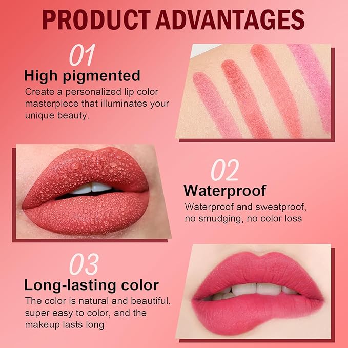 Peel Off Lip Stain, Lip Tint, Long Lasting, Waterproof, Transfer-Proof, Highly Pigmented Color #04Nude Pink