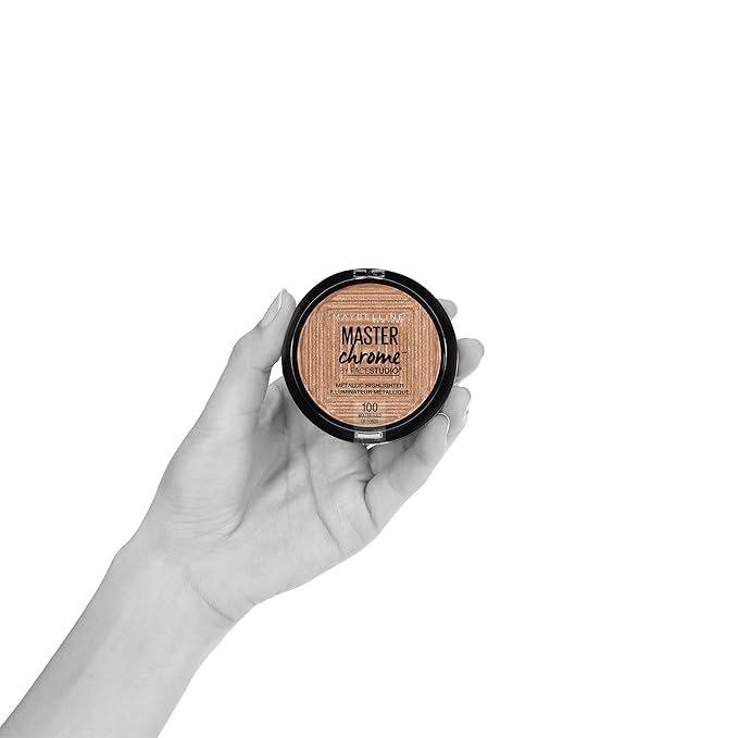 Maybelline New York Facestudio Master Chrome Metallic Highlighter Makeup, Molten Rose Gold, 0.24 Ounce (Pack of 2)