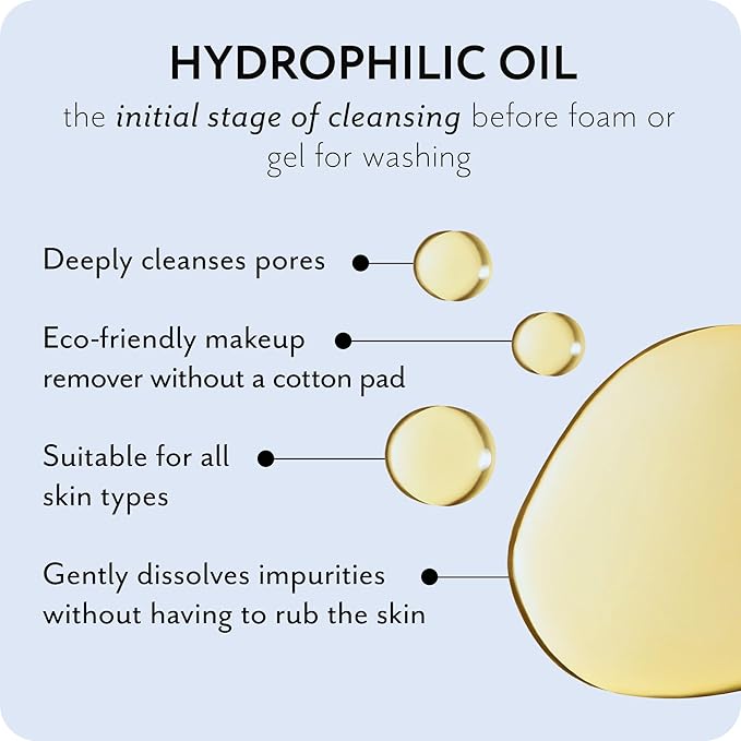 Face Cleansing Oil – Hydrating Makeup Remover & Deep Pore Cleanser | Natural Oils with Grape Seed | Men & Women Cleansing Facial Wash for All Skin Types, Vegan & Cruelty Free | 3.72 fl oz