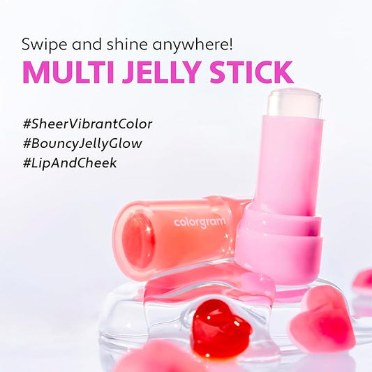 COLORGRAM MULTI JELLY STICK 03 MULBERR JELLY | Soft Grape Purple Shade | Lightweight | Dewy | Sheer | Lip and Cheek Multi Use