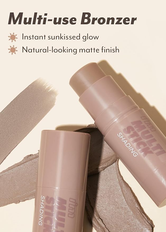 I'm Meme Contour Stick for Face - I'm Multi-stick Shading 001 Bronzer, 0.24 Oz + NOONI Korean Facial Clenaser - Snowflake Whipping Cleanser 5.07 Fl Oz Bundle