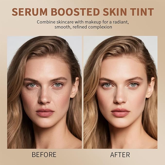 Foundation Stick Beauty Balm Serum Boosted Skin Tint, Solid Tinted Moisturizer Serum Contour Stick Foundation Skin Tint for Women, Natural Finish Makeup (6#)