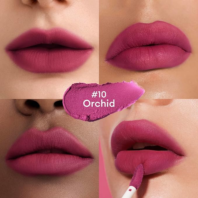ITY Velvet Matte Finish Lip Stain-Mousse Textured Lip Clay, Conceals Lip Lines, Rich Pigment Lip Tint Lipsticks,2 Pack, 0.14 oz (4g) in Petal, Orchid