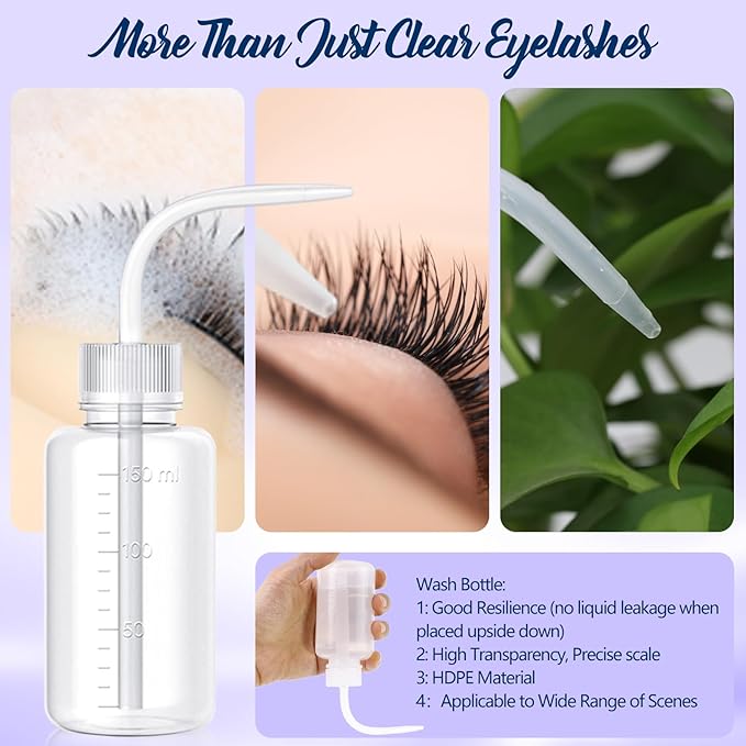 LZM Lash Shampoo Kit with Rechargeable Lash Fan Dryer, Eyelash Extension Cleanser Foam Cleaning Kit for Wash Eyelash Extensions, with Bottle & Brush Oil Free (60ml 2.02 fl oz)