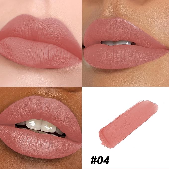 Matte Bullet Long Wear Lipstick - Vegan and Cruelty-Free - Smudge and Waterproof Matte Lipstick with Moisturizing Formula - All Day Comfort - (Daring Desire #04)