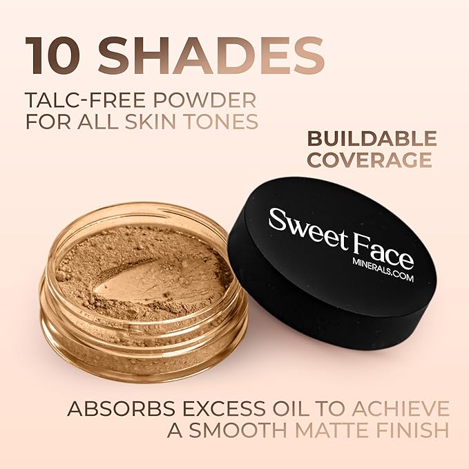 (Deep Tan) (5gm Jar) FOUNDATION Mineral Makeup with SPF 18+, Full Coverage Matte Loose Powder, Bare Face Cosmetics