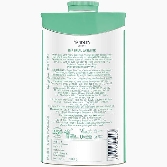 Yardley London Perfumed Talc Jasmine 100g