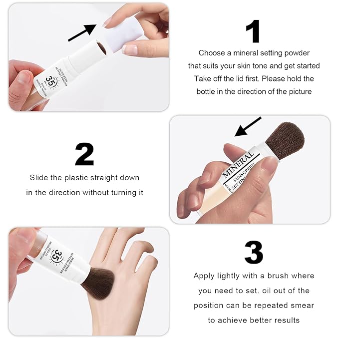 Mineral Sunscreen Setting Powder, SPF 35 Translucent Loose Powder for Face & Scalp, Mineral Brush Powder, Oil Control Natural Matte Finish, Lasting Lightweight Breathable(#04 Pink Complexion)