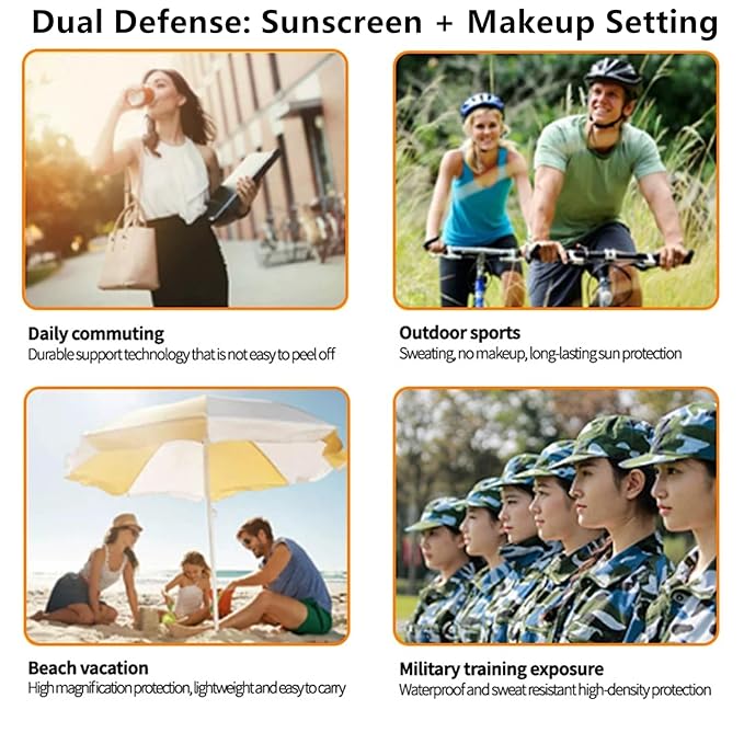Go Ho Mineral Sunscreen Setting Powder Brush,Loose on Brush,Translucent,Hypoallergenic Cruelty Free SPF 50 Sunscreen Powder,Oil Control Natural Matte Finish,5g