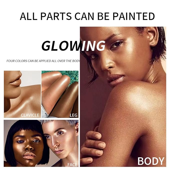 MAEPEOR Body Luminizer 5 Colors Smooth Subtle Shimmer Illuminator Moisturizing Long Lasting Summer Glow for Face and Body (40ML, 02 Rose Gold)